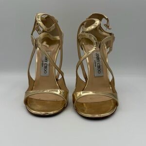 Jimmy Choo Gold Strappy heels size 37